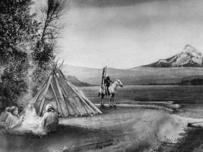Picture of INDIAN ENCAMPMENT ALONG COLUMBIA RIVER