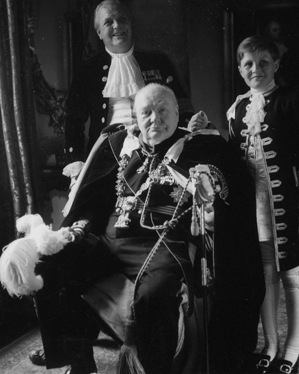 Picture of WINSTON CHURCHILL WITH HIS SON AND GRANDSON 1950