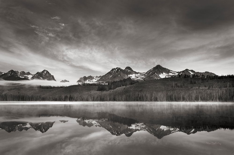 Picture of LITTLE REDFISH LAKE AT SUNRISE