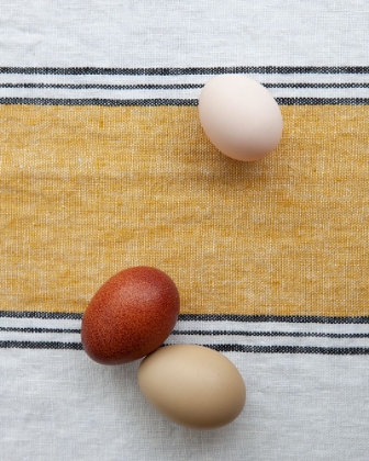Picture of EGGS ON OCHRE NAPKIN