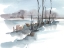 Picture of WINTER STREAM WATERCOLOR I
