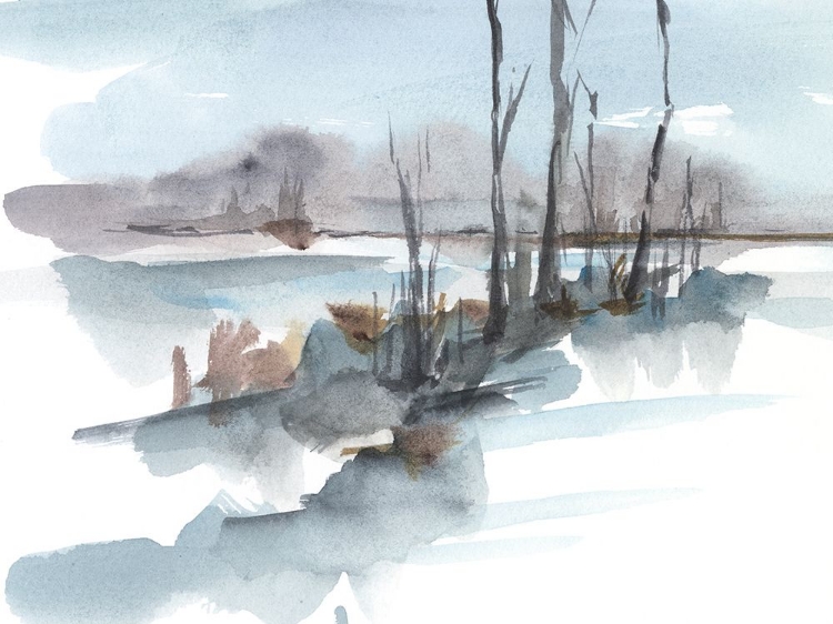 Picture of WINTER STREAM WATERCOLOR I