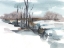 Picture of WINTER STREAM WATERCOLOR II