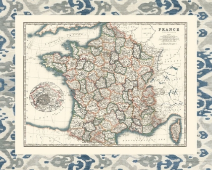 Picture of BORDERED MAP OF FRANCE