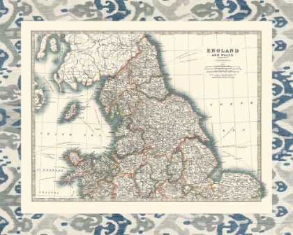 Picture of BORDERED MAP OF ENGLAND AND WALES