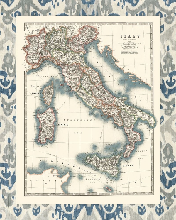 Picture of BORDERED MAP OF ITALY