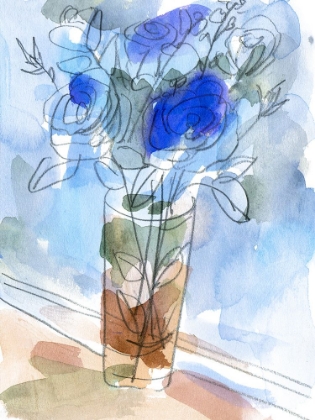 Picture of BUNCH OF BLUE FLOWERS I