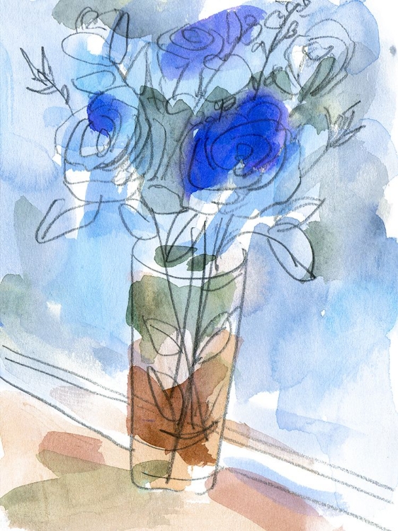 Picture of BUNCH OF BLUE FLOWERS I