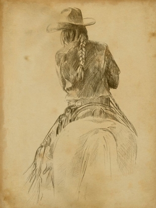 Picture of COWGIRL ON HORSEBACK I