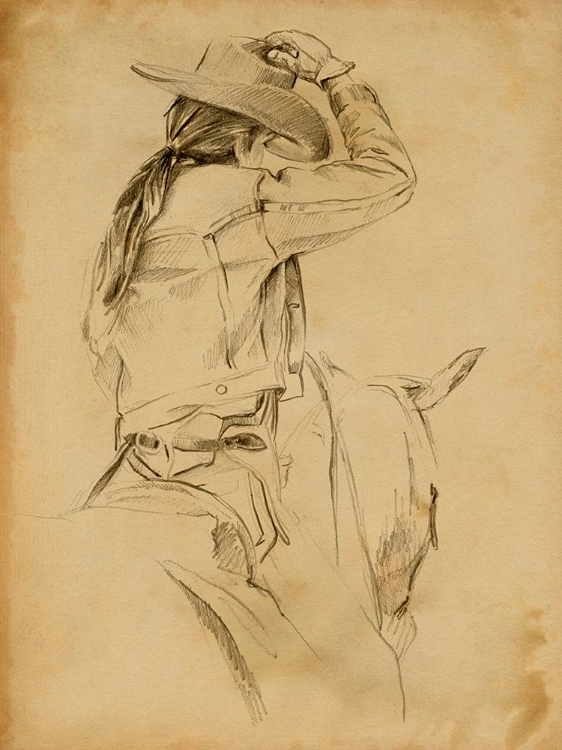 Picture of COWGIRL ON HORSEBACK II