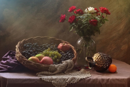 Picture of STILL LIFE WITH FRUIT AND ROSES