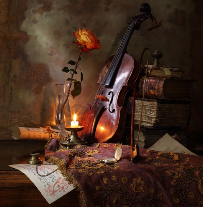 Picture of STILL LIFE WITH VIOLIN AND ROSE