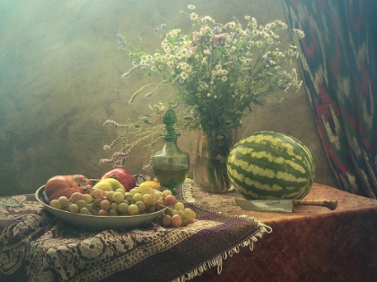 Picture of STILL LIFE WITH WATERMELON AND FRUIT