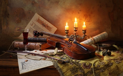 Picture of STILL LIFE WITH VIOLIN AND CANDLES