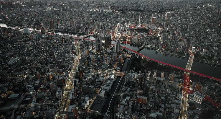 Picture of RED LINE IN THE DARK TOKYO.