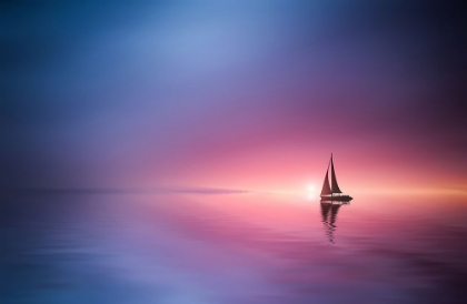 Picture of SAILING ACROSS THE LAKE TOWARD THE SUNSET