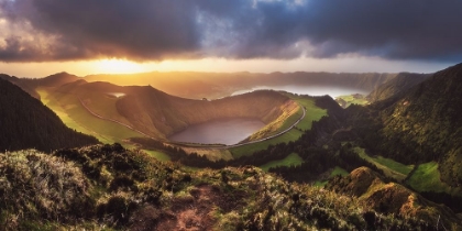 Picture of AZORES - SETE CIDADES SUNSET PANORAMA