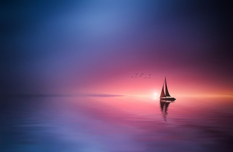 Picture of SAILING ACROSS THE LAKE TOWARD THE SUNSET