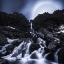 Picture of MOONRISE AT THE WATERFALL