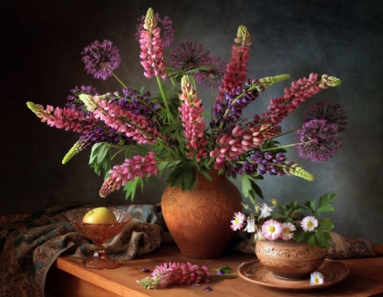 Picture of STILL LIFE WITH A BOUQUET OF LUPINE