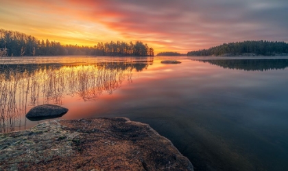 Picture of VACTTERN LAKE ,BEFORE SUNRISE -SWEDEN.