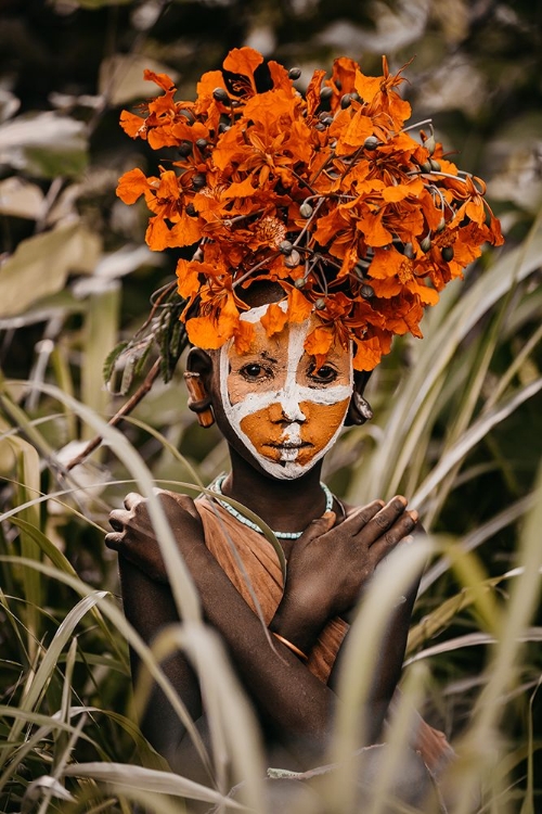 Picture of SURI BOY AND FLOWERS