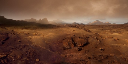 Picture of VOLCANIC LANDSCAPE IN THE MORNING FOG