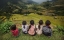 Picture of CHILDREN OF VIETNAM SITTING IN THE BACKYARD THE MOUNTAIN IN MU CANG CHAI,YENBAI,VIETNAM.