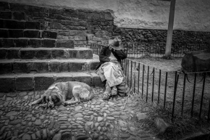 Picture of PORTRAIT OF A WOMAN AND HER DOG