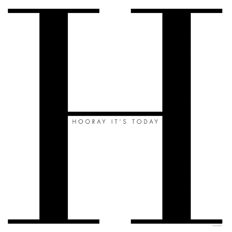 Picture of H IS FOR HOORAY ON WHITE