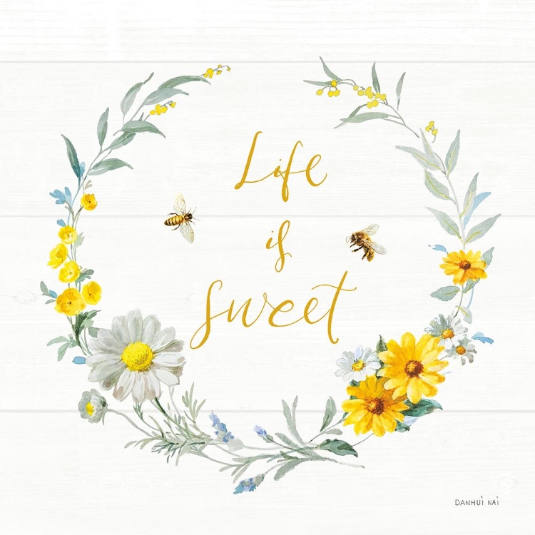 Picture of BEES AND BLOOMS_LIFE IS SWEET WREATH