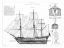 Picture of CUSTOM ANTIQUE SHIP BLUEPRINT IN B&W IV