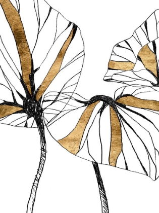 Picture of LINEAR TROPICS WITH GOLD I