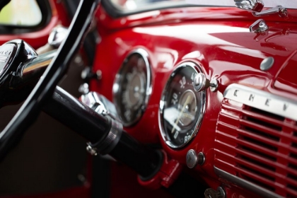 Picture of RED CLASSIC CAR INTERIOR