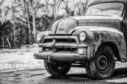 Picture of VINTAGE TRUCK IN THE SNOW