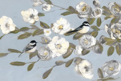 Picture of CHICKADEES AND BLOSSOMS I