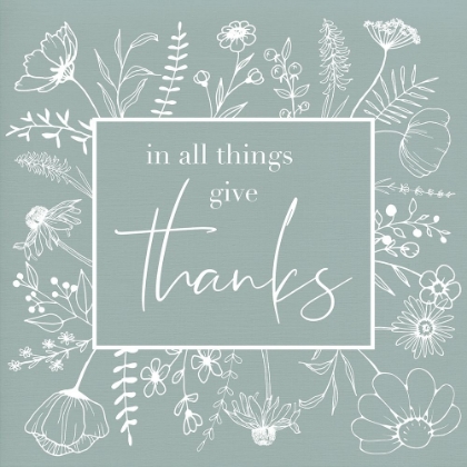 Picture of GIVE THANKS FLORAL SKETCH
