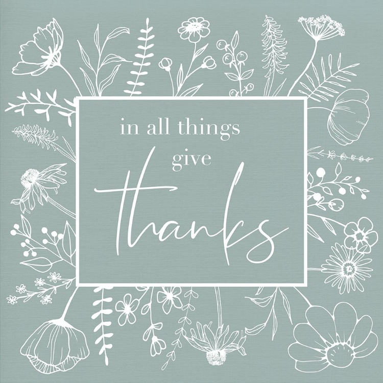 Picture of GIVE THANKS FLORAL SKETCH