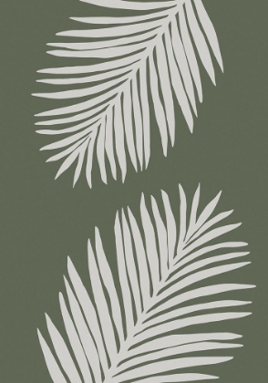 Picture of PALM LEAF 06 GREEN WHITE