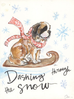 Picture of DASHING THROUGH THE SNOW ST. BERNARD