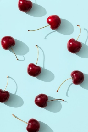 Picture of CHERRIES ON TURQUOISE BACKGROUND