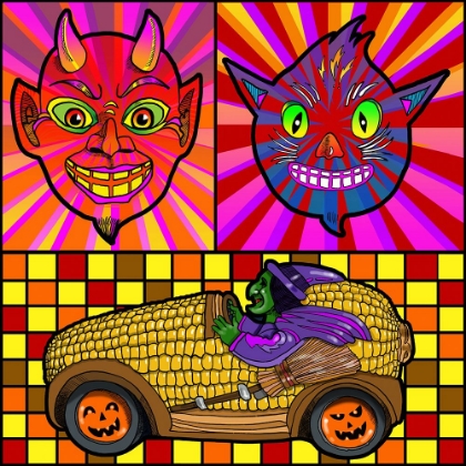 Picture of DEVIL CAT WITCH CORN COB CAR