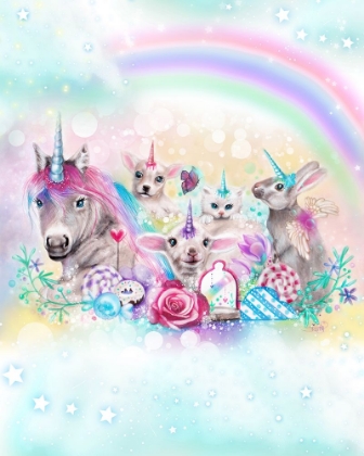 Picture of WE ALL JUST WANT TO BE UNICORNS - WITH RAINBOW BACKGROUND