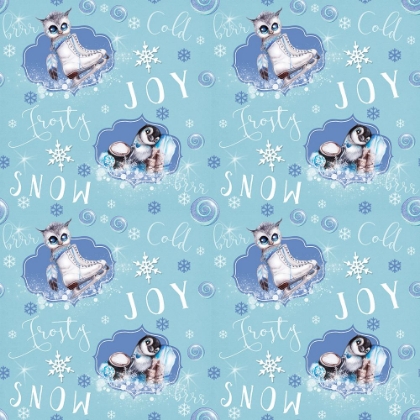 Picture of BLUE SNOWFLAKE OWL PENGUIN - PATTERN