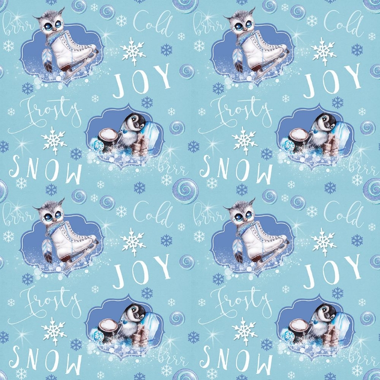 Picture of BLUE SNOWFLAKE OWL PENGUIN - PATTERN