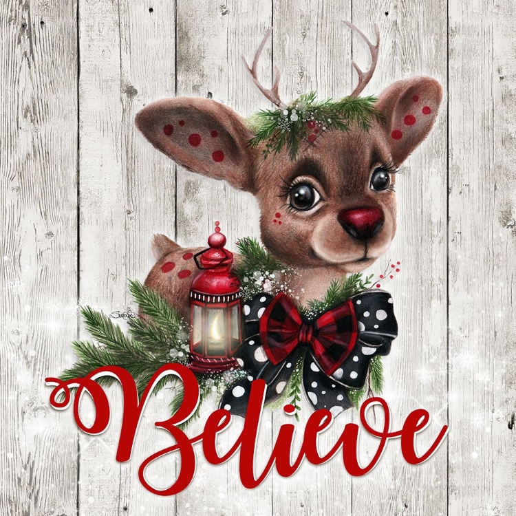 Picture of RUDOLPH - WOOD BACKGROUND