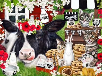 Picture of COOKIES N MILK COW AND KITTIES