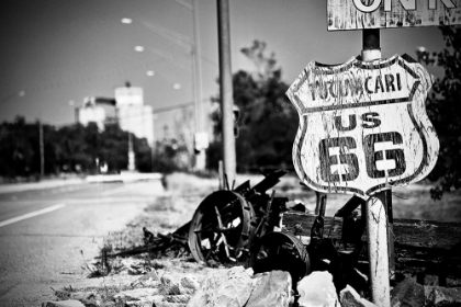 Picture of ROUTE 66 SIGN BLACK WHITE