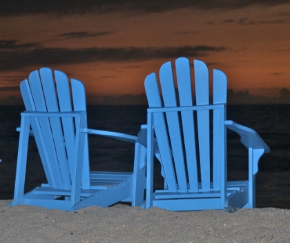 Picture of BLUE CHAIRS ON THE BEACH