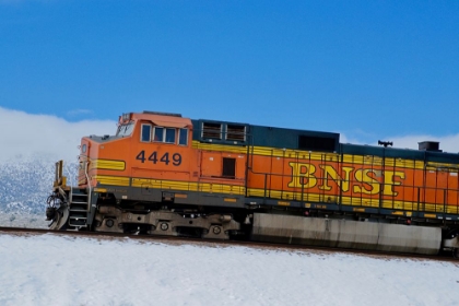 Picture of ORANGE TRAIN IN SNOW